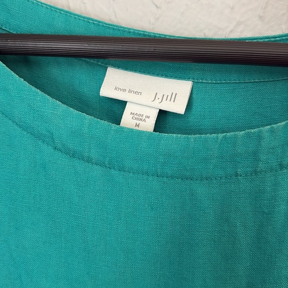 J. Jill Teal Sleeveless Linen Dress - Picture 2 of 6
